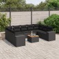 vidaXL 10-tlg. Garten-Sofagarnitur mit Kissen Schwarz Poly Rattan vidaXL 10-tlg. Garten-Sofagarnitur mit Kissen Schwarz Poly Rattan