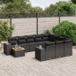 vidaXL 11-tlg. Garten-Sofagarnitur mit Kissen Schwarz Poly Rattan vidaXL 11-tlg. Garten-Sofagarnitur mit Kissen Schwarz Poly Rattan