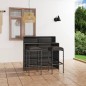 vidaXL 3-tlg. Gartenbar-Set mit Kissen Grau vidaXL 3-tlg. Gartenbar-Set mit Kissen Grau