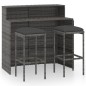 vidaXL 3-tlg. Gartenbar-Set mit Kissen Grau vidaXL 3-tlg. Gartenbar-Set mit Kissen Grau