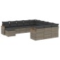 vidaXL 12-tlg. Garten-Sofagarnitur mit Kissen Grau Poly Rattan vidaXL 12-tlg. Garten-Sofagarnitur mit Kissen Grau Poly Rattan