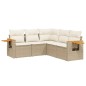 vidaXL 5-tlg. Garten-Sofagarnitur mit Kissen Beige Poly Rattan vidaXL 5-tlg. Garten-Sofagarnitur mit Kissen Beige Poly Rattan