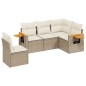 vidaXL 5-tlg. Garten-Sofagarnitur mit Kissen Beige Poly Rattan vidaXL 5-tlg. Garten-Sofagarnitur mit Kissen Beige Poly Rattan