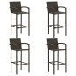 5-tlg. Gartenbar-Set Poly Rattan Braun 5-tlg. Gartenbar-Set Poly Rattan Braun