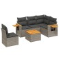 vidaXL 6-tlg. Garten-Sofagarnitur mit Kissen Grau Poly Rattan vidaXL 6-tlg. Garten-Sofagarnitur mit Kissen Grau Poly Rattan
