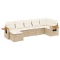 vidaXL 7-tlg. Garten-Sofagarnitur mit Kissen Beige Poly Rattan vidaXL 7-tlg. Garten-Sofagarnitur mit Kissen Beige Poly Rattan