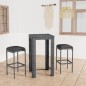 vidaXL 3-tlg. Gartenbar-Set mit Kissen Poly Rattan Grau vidaXL 3-tlg. Gartenbar-Set mit Kissen Poly Rattan Grau