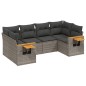 vidaXL 6-tlg. Garten-Sofagarnitur mit Kissen Grau Poly Rattan vidaXL 6-tlg. Garten-Sofagarnitur mit Kissen Grau Poly Rattan