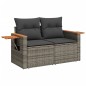 vidaXL 6-tlg. Garten-Sofagarnitur mit Kissen Grau Poly Rattan vidaXL 6-tlg. Garten-Sofagarnitur mit Kissen Grau Poly Rattan