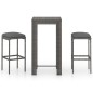 vidaXL 3-tlg. Gartenbar-Set mit Kissen Poly Rattan Grau vidaXL 3-tlg. Gartenbar-Set mit Kissen Poly Rattan Grau
