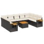 vidaXL 10-tlg. Garten-Sofagarnitur mit Kissen Schwarz Poly Rattan vidaXL 10-tlg. Garten-Sofagarnitur mit Kissen Schwarz Poly Rattan