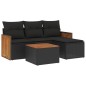 vidaXL 5-tlg. Garten-Sofagarnitur mit Kissen Schwarz Poly Rattan vidaXL 5-tlg. Garten-Sofagarnitur mit Kissen Schwarz Poly Rattan