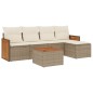 vidaXL 6-tlg. Garten-Sofagarnitur mit Kissen Beige Poly Rattan vidaXL 6-tlg. Garten-Sofagarnitur mit Kissen Beige Poly Rattan