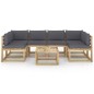 7-tlg. Garten-Lounge-Set mit Kissen Imprägniertes Kiefernholz 7-tlg. Garten-Lounge-Set mit Kissen Imprägniertes Kiefernholz