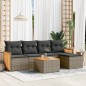 vidaXL 6-tlg. Garten-Sofagarnitur mit Kissen Grau Poly Rattan vidaXL 6-tlg. Garten-Sofagarnitur mit Kissen Grau Poly Rattan
