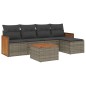 vidaXL 6-tlg. Garten-Sofagarnitur mit Kissen Grau Poly Rattan vidaXL 6-tlg. Garten-Sofagarnitur mit Kissen Grau Poly Rattan