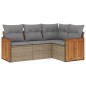 vidaXL 4-tlg. Garten-Sofagarnitur mit Kissen Beige Poly Rattan vidaXL 4-tlg. Garten-Sofagarnitur mit Kissen Beige Poly Rattan