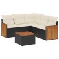vidaXL 6-tlg. Garten-Sofagarnitur mit Kissen Schwarz Poly Rattan vidaXL 6-tlg. Garten-Sofagarnitur mit Kissen Schwarz Poly Rattan