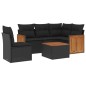vidaXL 6-tlg. Garten-Sofagarnitur mit Kissen Schwarz Poly Rattan vidaXL 6-tlg. Garten-Sofagarnitur mit Kissen Schwarz Poly Rattan
