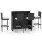 vidaXL 5-tlg. Gartenbar-Set mit Kissen Schwarz vidaXL 5-tlg. Gartenbar-Set mit Kissen Schwarz