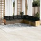 vidaXL 9-tlg. Garten-Sofagarnitur mit Kissen Grau Poly Rattan vidaXL 9-tlg. Garten-Sofagarnitur mit Kissen Grau Poly Rattan