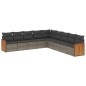 vidaXL 9-tlg. Garten-Sofagarnitur mit Kissen Grau Poly Rattan vidaXL 9-tlg. Garten-Sofagarnitur mit Kissen Grau Poly Rattan