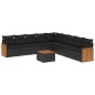 vidaXL 10-tlg. Garten-Sofagarnitur mit Kissen Schwarz Poly Rattan vidaXL 10-tlg. Garten-Sofagarnitur mit Kissen Schwarz Poly Rattan