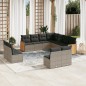 vidaXL 11-tlg. Garten-Sofagarnitur mit Kissen Grau Poly Rattan vidaXL 11-tlg. Garten-Sofagarnitur mit Kissen Grau Poly Rattan