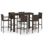 7-tlg. Garten-Bar-Set mit Armlehnen Poly Rattan Braun 7-tlg. Garten-Bar-Set mit Armlehnen Poly Rattan Braun
