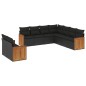 vidaXL 9-tlg. Garten-Sofagarnitur mit Kissen Schwarz Poly Rattan vidaXL 9-tlg. Garten-Sofagarnitur mit Kissen Schwarz Poly Rattan