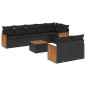 vidaXL 9-tlg. Garten-Sofagarnitur mit Kissen Schwarz Poly Rattan vidaXL 9-tlg. Garten-Sofagarnitur mit Kissen Schwarz Poly Rattan