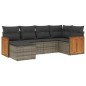 vidaXL 6-tlg. Garten-Sofagarnitur mit Kissen Grau Poly Rattan vidaXL 6-tlg. Garten-Sofagarnitur mit Kissen Grau Poly Rattan