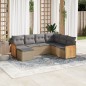 vidaXL 7-tlg. Garten-Sofagarnitur mit Kissen Beige Poly Rattan vidaXL 7-tlg. Garten-Sofagarnitur mit Kissen Beige Poly Rattan