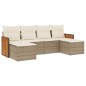 vidaXL 6-tlg. Garten-Sofagarnitur mit Kissen Beige Poly Rattan vidaXL 6-tlg. Garten-Sofagarnitur mit Kissen Beige Poly Rattan