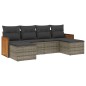 vidaXL 6-tlg. Garten-Sofagarnitur mit Kissen Grau Poly Rattan vidaXL 6-tlg. Garten-Sofagarnitur mit Kissen Grau Poly Rattan