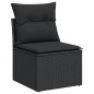 vidaXL 5-tlg. Garten-Sofagarnitur mit Kissen Schwarz Poly Rattan vidaXL 5-tlg. Garten-Sofagarnitur mit Kissen Schwarz Poly Rattan