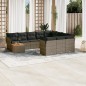 vidaXL 11-tlg. Garten-Sofagarnitur mit Kissen Grau Poly Rattan vidaXL 11-tlg. Garten-Sofagarnitur mit Kissen Grau Poly Rattan