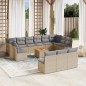 vidaXL 14-tlg. Garten-Sofagarnitur mit Kissen Beige Poly Rattan vidaXL 14-tlg. Garten-Sofagarnitur mit Kissen Beige Poly Rattan