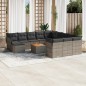 vidaXL 13-tlg. Garten-Sofagarnitur mit Kissen Grau Poly Rattan vidaXL 13-tlg. Garten-Sofagarnitur mit Kissen Grau Poly Rattan