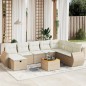 vidaXL 9-tlg. Garten-Sofagarnitur mit Kissen Beige Poly Rattan vidaXL 9-tlg. Garten-Sofagarnitur mit Kissen Beige Poly Rattan