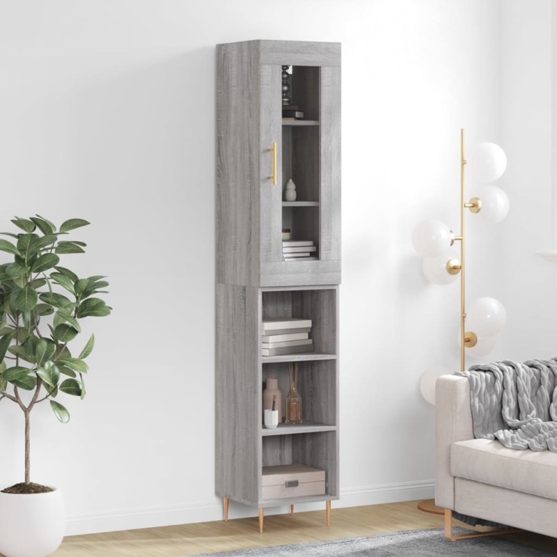 Highboard Grau Sonoma 34,5x34x180 cm Holzwerkstoff Highboard Grau Sonoma 34,5x34x180 cm Holzwerkstoff