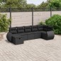 vidaXL 7-tlg. Garten-Sofagarnitur mit Kissen Schwarz Poly Rattan vidaXL 7-tlg. Garten-Sofagarnitur mit Kissen Schwarz Poly Rattan
