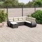 vidaXL 7-tlg. Garten-Sofagarnitur mit Kissen Schwarz Poly Rattan vidaXL 7-tlg. Garten-Sofagarnitur mit Kissen Schwarz Poly Rattan