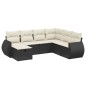 vidaXL 7-tlg. Garten-Sofagarnitur mit Kissen Schwarz Poly Rattan vidaXL 7-tlg. Garten-Sofagarnitur mit Kissen Schwarz Poly Rattan