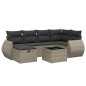 vidaXL 7-tlg. Garten-Sofagarnitur mit Kissen Grau Poly Rattan vidaXL 7-tlg. Garten-Sofagarnitur mit Kissen Grau Poly Rattan