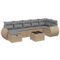 vidaXL 8-tlg. Garten-Sofagarnitur mit Kissen Beige Poly Rattan vidaXL 8-tlg. Garten-Sofagarnitur mit Kissen Beige Poly Rattan