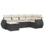 vidaXL 6-tlg. Garten-Sofagarnitur mit Kissen Schwarz Poly Rattan vidaXL 6-tlg. Garten-Sofagarnitur mit Kissen Schwarz Poly Rattan