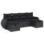 vidaXL 6-tlg. Garten-Sofagarnitur mit Kissen Schwarz Poly Rattan vidaXL 6-tlg. Garten-Sofagarnitur mit Kissen Schwarz Poly Rattan