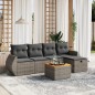 vidaXL 6-tlg. Garten-Sofagarnitur mit Kissen Grau Poly Rattan vidaXL 6-tlg. Garten-Sofagarnitur mit Kissen Grau Poly Rattan