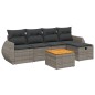 vidaXL 6-tlg. Garten-Sofagarnitur mit Kissen Grau Poly Rattan vidaXL 6-tlg. Garten-Sofagarnitur mit Kissen Grau Poly Rattan